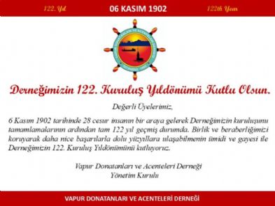 DERNEĞİMİZİN 122. KURULUŞ YILDÖNÜMÜ KUTLU OLSUN